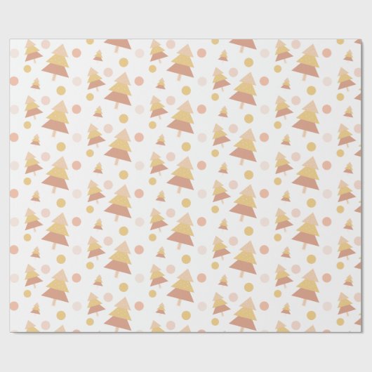 Schattigee pastel Mid Blush Holiday Tree Cadeaupapier (Vlak)