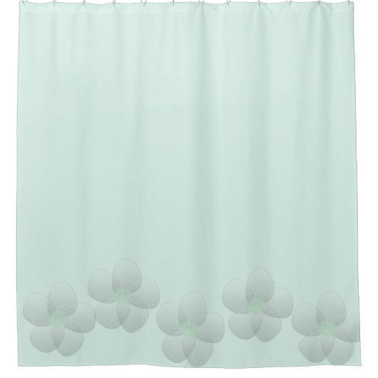 Schattigee Pastel Mint Sheer Bloem Bloemen Douchegordijn (Voorkant)