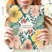 Schattigee Pastel Modern Bloemen Girly Custom Naam Planner