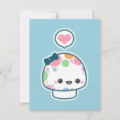 Schattigee Pastel Mushroom Verjaardagsfeestje Uitn Kaart (Voorkant)