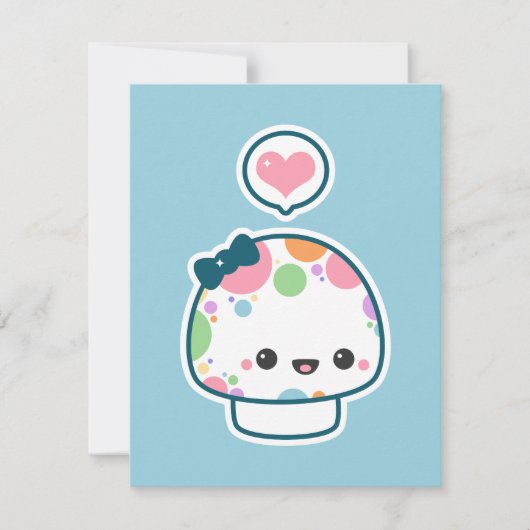 Schattigee Pastel Mushroom Verjaardagsfeestje Uitn Kaart (Voorkant)