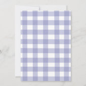 Schattigee pastel Navy Gingham Baby shower Bedankkaart (Achterkant)