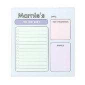 Schattigee pastel om te doen lijst Notitieblok (Voorkant)