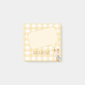 Schattigee Pastel Oranje Gingham Denken Cloud Post-it® Notes (Voorkant)
