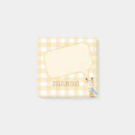 Schattigee Pastel Oranje Gingham Denken Cloud Post-it® Notes