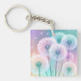 Schattigee Pastel Paardebloemen Acryl Sleutelhange Sleutelhanger