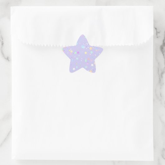 Schattigee pastel paarse esthetiek ster sticker (Tas)