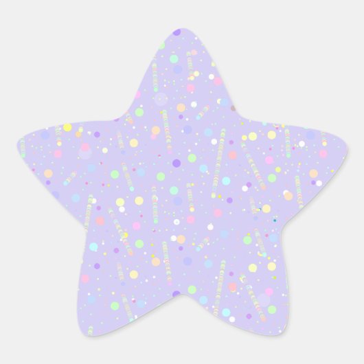 Schattigee pastel paarse esthetiek ster sticker (Voorkant)