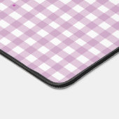 Schattigee Pastel Paarse Gingham Pattern Desk Mat (Hoek)