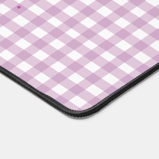 Schattigee Pastel Paarse Gingham Pattern Desk Mat (Hoek)