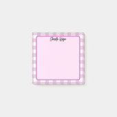 Schattigee Pastel Paarse Gingham Pattern Notes (Voorkant)