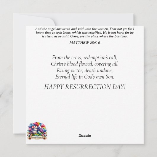 Schattigee pastel paashaas ei heteluchtballon feestdagenkaart (Achterkant)