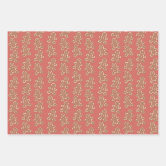 Schattigee pastel peperkoek man kerstkoekjes inpakpapier vel (Voorkant 2)