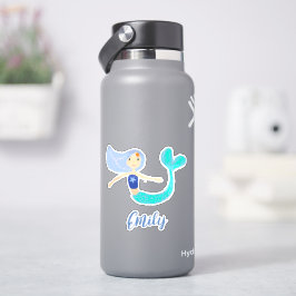 Schattigee Pastel Periwinkle Zeemeermin Princess Sticker