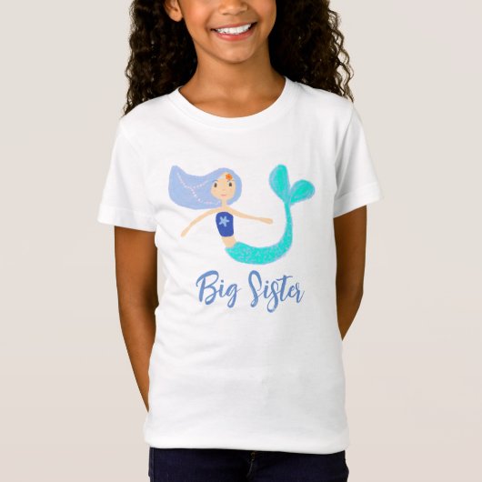 Schattigee Pastel Periwinkle Zeemeermin Princess T-shirt (Voorkant)