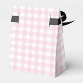 Schattigee Pastel Pink Gingham Baby shower Bedankdoosjes (Achterkant)