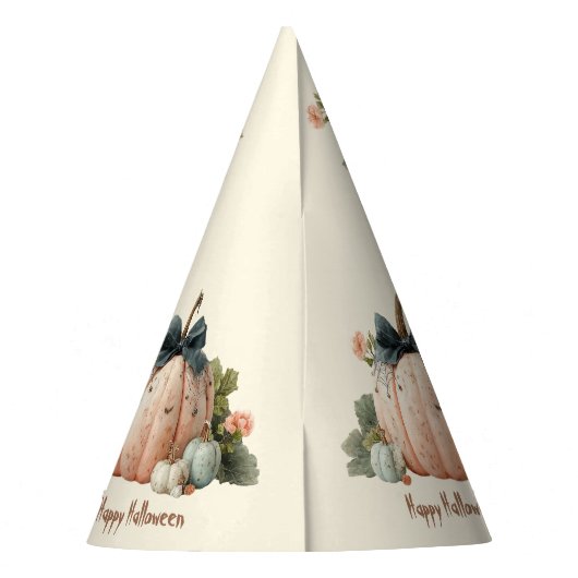 Schattigee Pastel Pumpkin Happy Halloween Feesthoedjes (Achterkant)