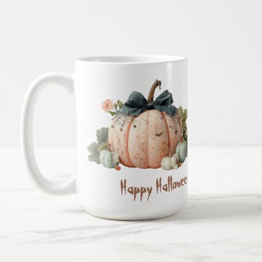 Schattigee Pastel Pumpkin Happy Halloween Koffiemok (Links)