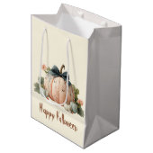 Schattigee Pastel Pumpkin Happy Halloween Medium Cadeauzakje (Voorkant Gekanteld)