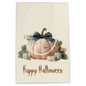 Schattigee Pastel Pumpkin Happy Halloween Medium Cadeauzakje (Voorkant)