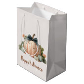 Schattigee Pastel Pumpkin Happy Halloween Medium Cadeauzakje (Achterkant Gekanteld)