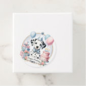Schattigee Pastel Puppy Dalmatiër - Verjaardag Bedankjes Labels (In situ)