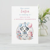 Schattigee Pastel Puppy Dalmatiër - Verjaardag Kaart (Staand voorkant)