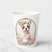 Schattigee Pastel Puppy Franse Bulldog - Verjaarda Papieren Bekers (Achterkant)