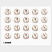 Schattigee Pastel Puppy Franse Bulldog - Verjaarda Ronde Sticker (Vel)