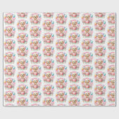 Schattigee Pastel Puppy Labrador - Verjaardag Cadeaupapier (Vlak)