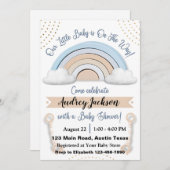 Schattigee Pastel Rainbow Boy Baby shower Uitnodig Kaart (Voorkant / Achterkant)