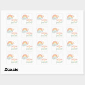 Schattigee Pastel Rainbow & Cloud Esthetische Viny Vierkante Sticker (Vel)