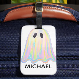 Schattigee Pastel Rainbow Ghost | Esthetisch spook Bagagelabel