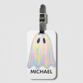 Schattigee Pastel Rainbow Ghost | Esthetisch spook Bagagelabel (Voorkant (verticaal))