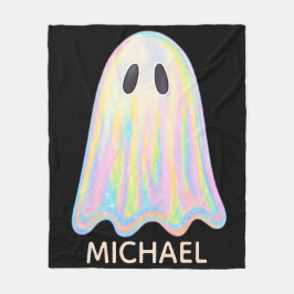 Schattigee Pastel Rainbow Ghost | Esthetisch spook Fleece Deken