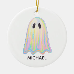 Schattigee Pastel Rainbow Ghost   Esthetisch spook Keramisch Ornament