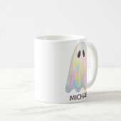 Schattigee Pastel Rainbow Ghost | Esthetisch spook Koffiemok (Voorkant rechts)