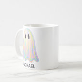 Schattigee Pastel Rainbow Ghost | Esthetisch spook Koffiemok (Voorkant links)