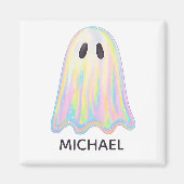 Schattigee Pastel Rainbow Ghost | Esthetisch spook Magneet (Voorkant)