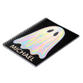 Schattigee Pastel Rainbow Ghost | Esthetisch spook Notitieboek (Linkerzijde)