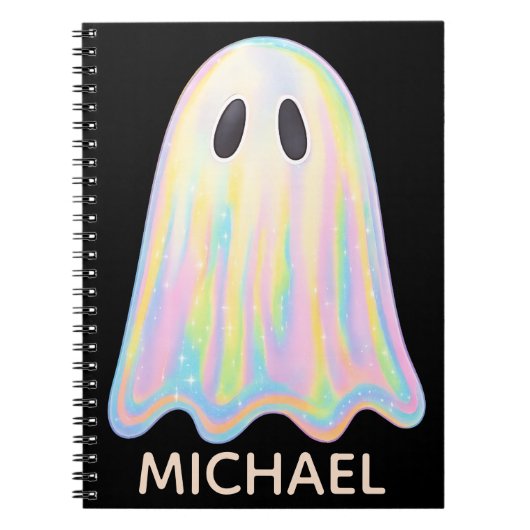 Schattigee Pastel Rainbow Ghost | Esthetisch spook Notitieboek (Voorkant)