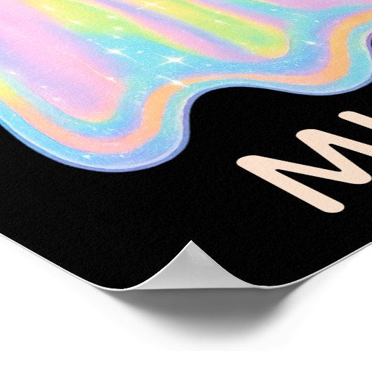 Schattigee Pastel Rainbow Ghost | Esthetisch spook Poster (Hoek)