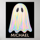 Schattigee Pastel Rainbow Ghost | Esthetisch spook Poster (Voorkant)