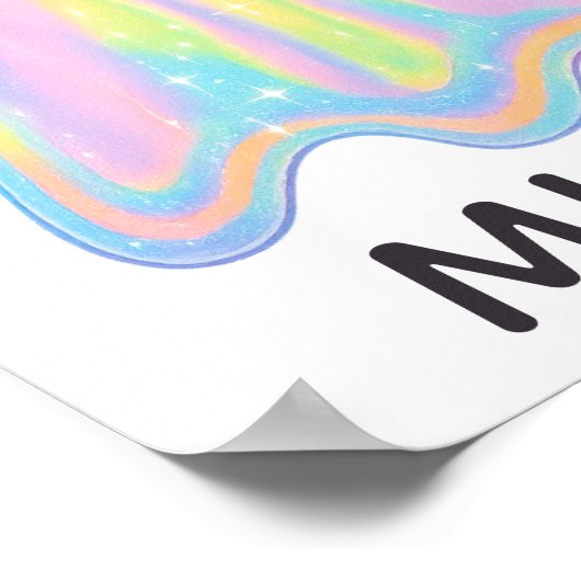 Schattigee Pastel Rainbow Ghost | Esthetisch spook Poster (Hoek)