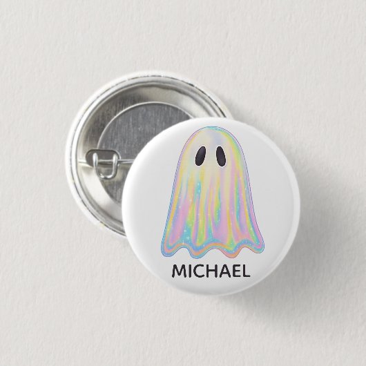 Schattigee Pastel Rainbow Ghost | Esthetisch spook Ronde Button 3,2 Cm (Voorkant /achterkant)