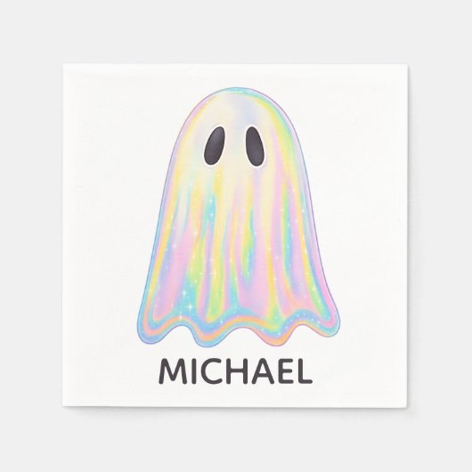 Schattigee Pastel Rainbow Ghost | Esthetisch spook Servet (Voorkant)