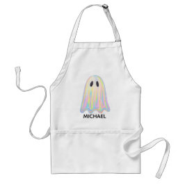 Schattigee Pastel Rainbow Ghost | Esthetisch spook Standaard Schort