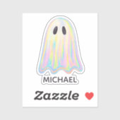 Schattigee Pastel Rainbow Ghost | Esthetisch spook Sticker (Vel)