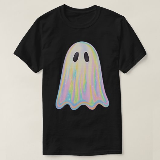 Schattigee Pastel Rainbow Ghost | Esthetisch spook T-shirt (Design voorkant)