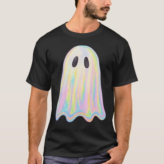 Schattigee Pastel Rainbow Ghost | Esthetisch spook T-shirt (Voorkant)
